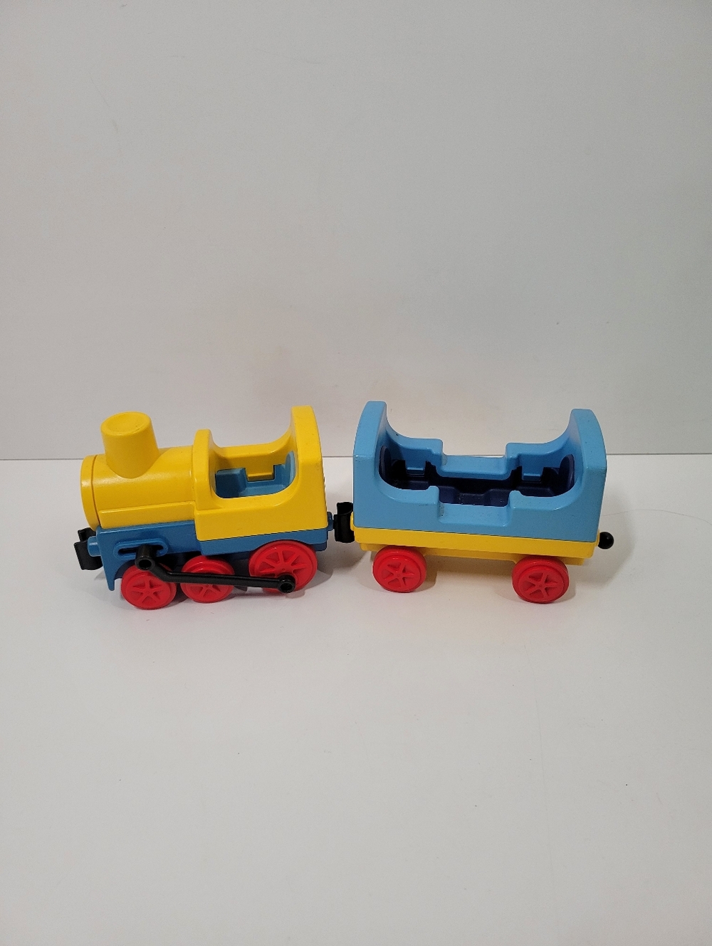 Vintage 1990 Playmobil Geobra 123 Train Engine And Passenger Car Toy